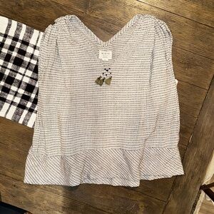 Mirth Handmade 100% Cotton Woven Black White Tank Top Tassels Size Small